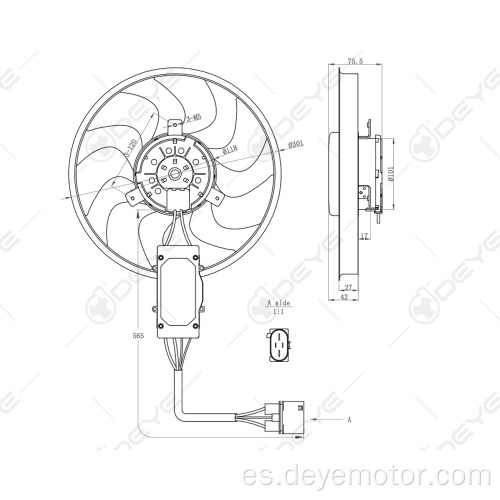 Ventilador de refrigeración del radiador para VW TOUAREG PORSCHE CAYENNE